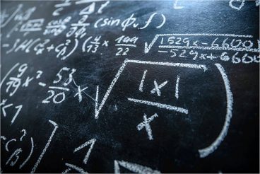 Home a blackboard filled with formulas and equations