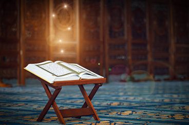 Home quran holy book of muslims, in the malaysian mosque